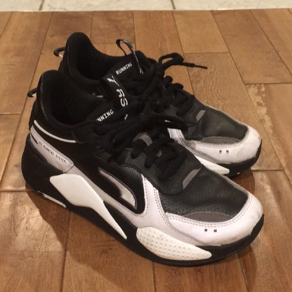 Black and White Puma Running System Shoes